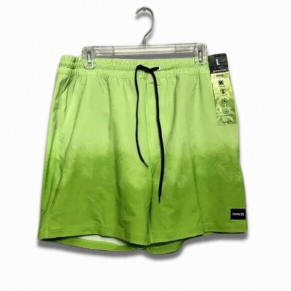 Hurley Block Party Boardshorts Adjustable Drawstring Ombre Green Men's XXL NWT - Picture 1 of 9